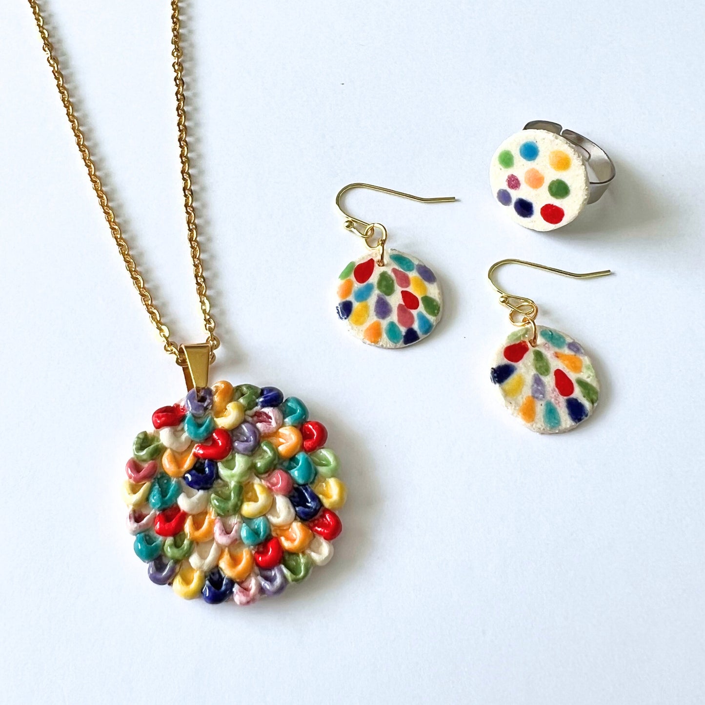 Breathe Small Colourful Drops Earrings // Flat Surface