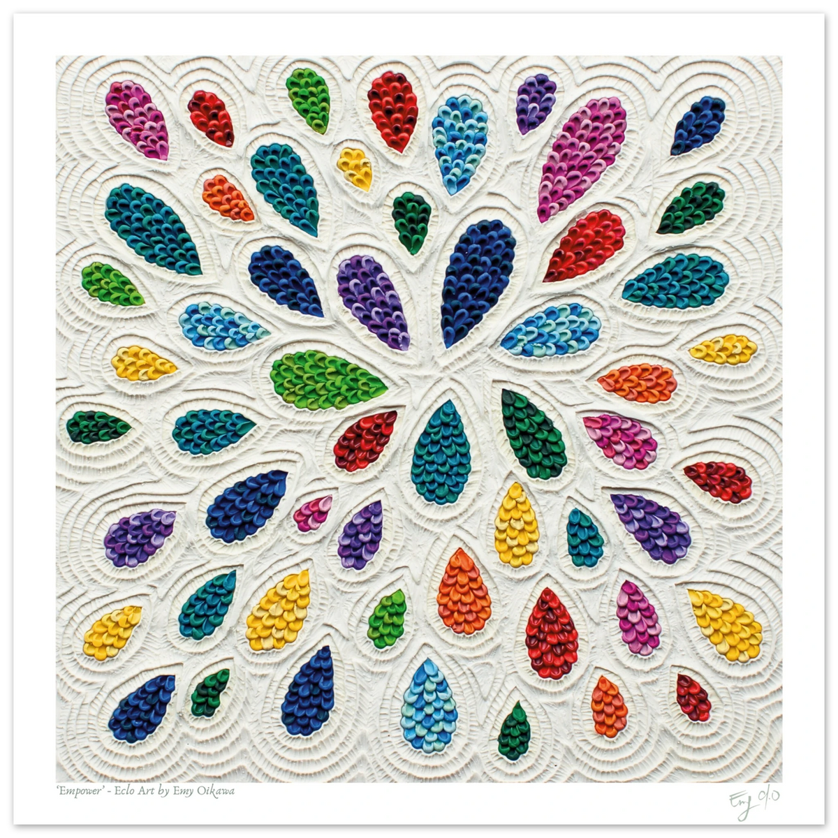 Empower, colourful and vibrant abstract plasticine clay art by New Zealand artist Emy Oikawa