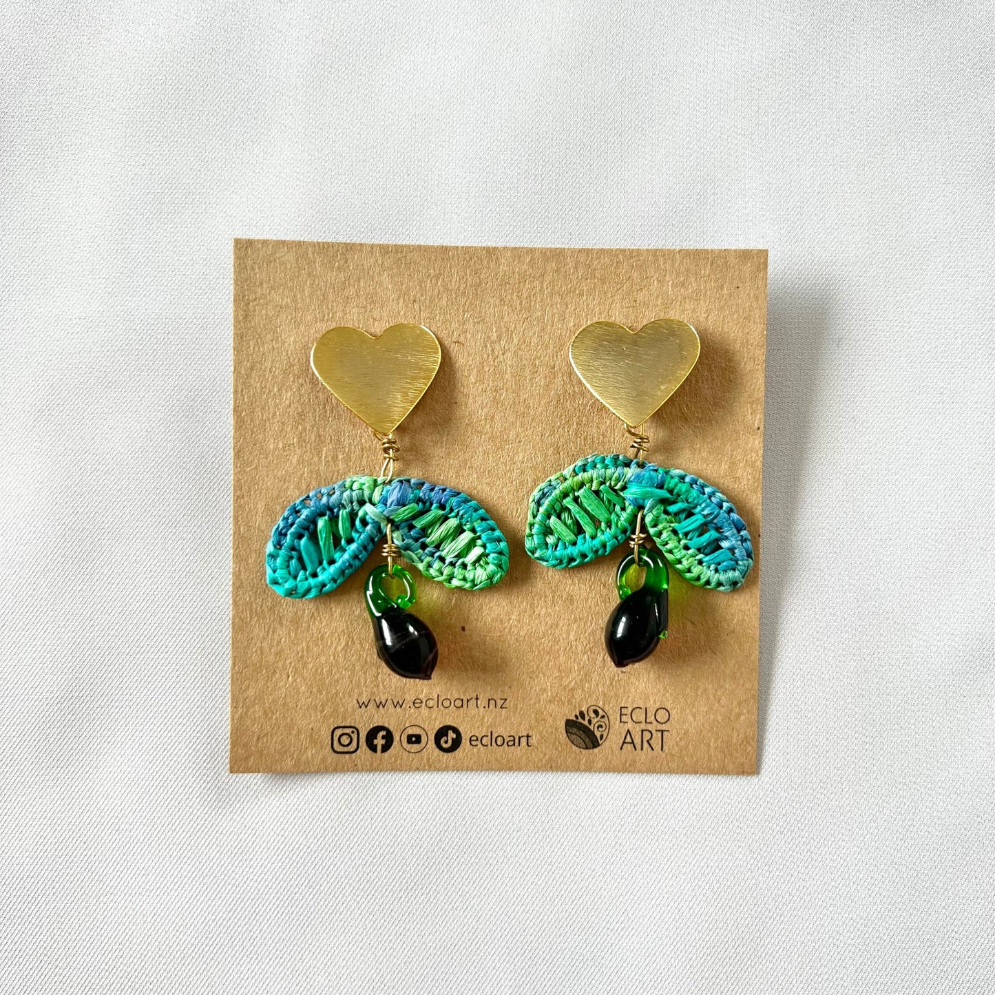 I Love Eggplants Raffia Earrings Earrings