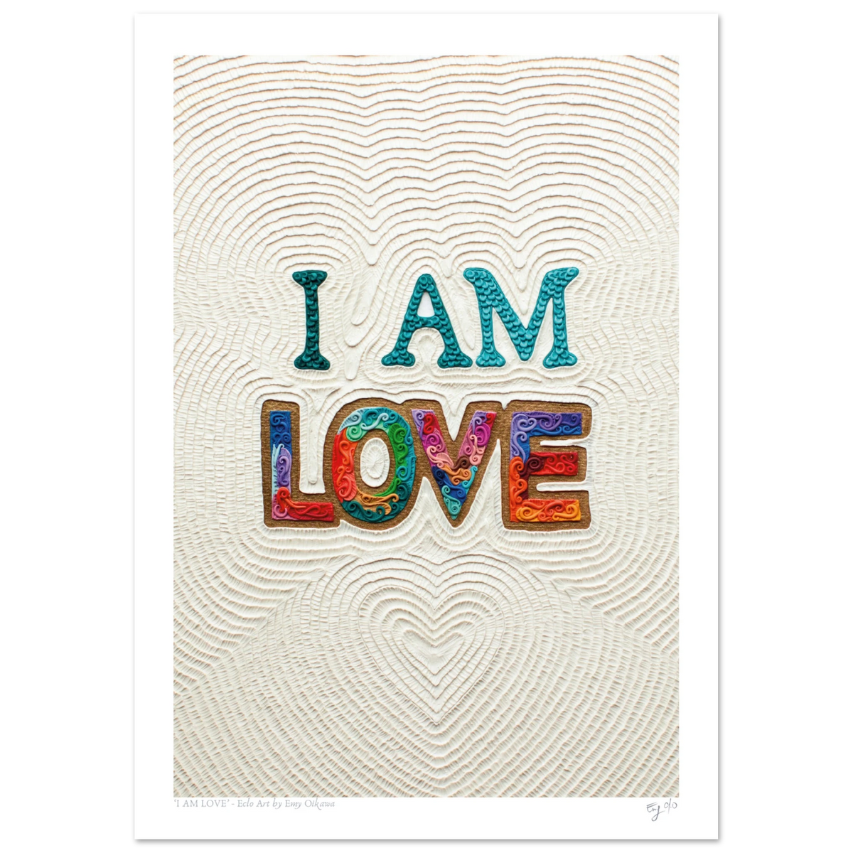 I AM LOVE, Plasticine clay art print by New Zealand Artist Emy Oikawa from Eclo Art