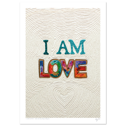 I AM LOVE, Plasticine clay art print by New Zealand Artist Emy Oikawa from Eclo Art