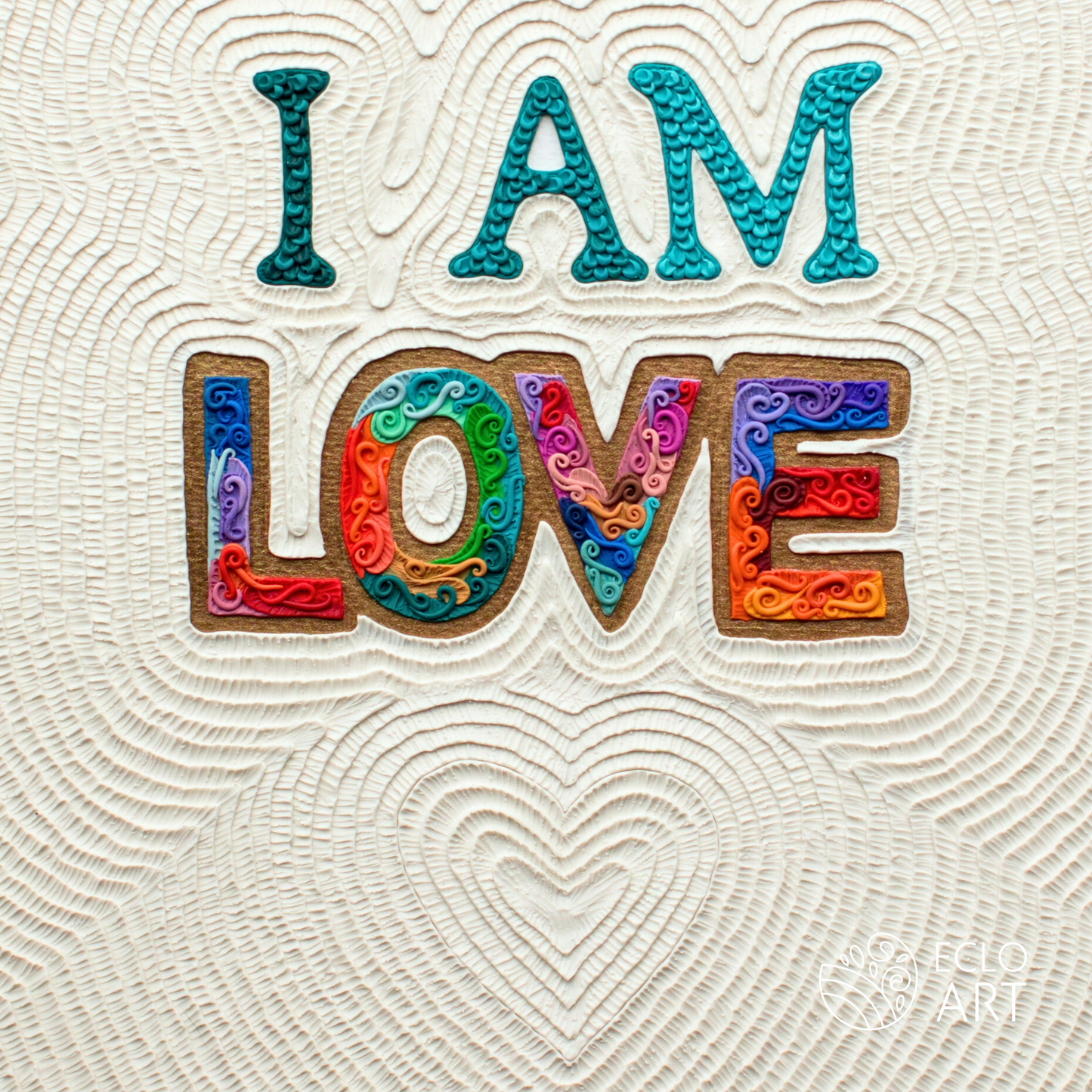 "I AM LOVE " Clay Art Piece