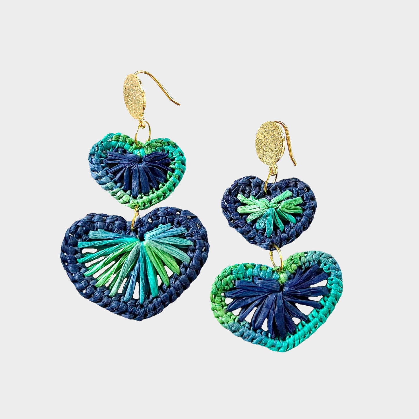 I’m in LOVE (Red & Pink/ Green & Navy) Raffia Earrings