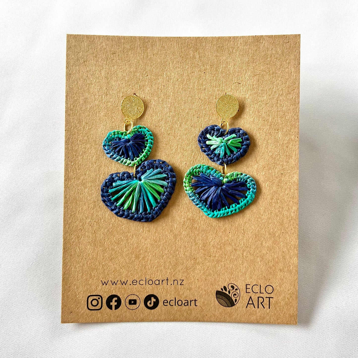 I’m in LOVE (Red & Pink/ Green & Navy) Raffia Earrings