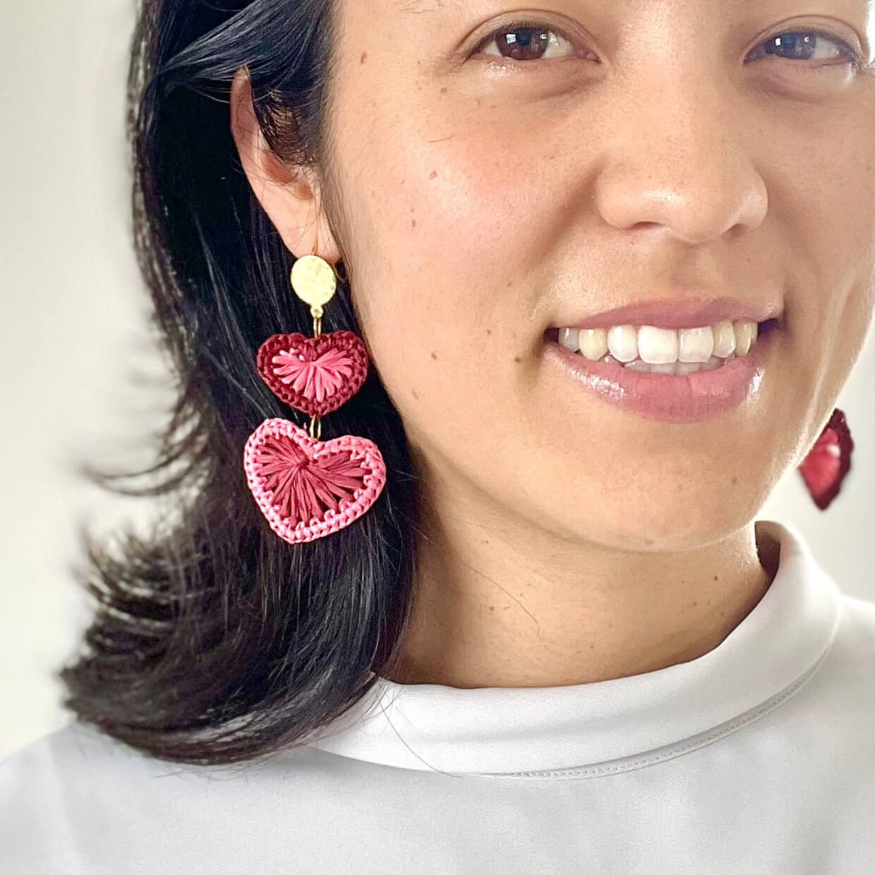 I’m in LOVE (Red & Pink/ Green & Navy) Raffia Earrings