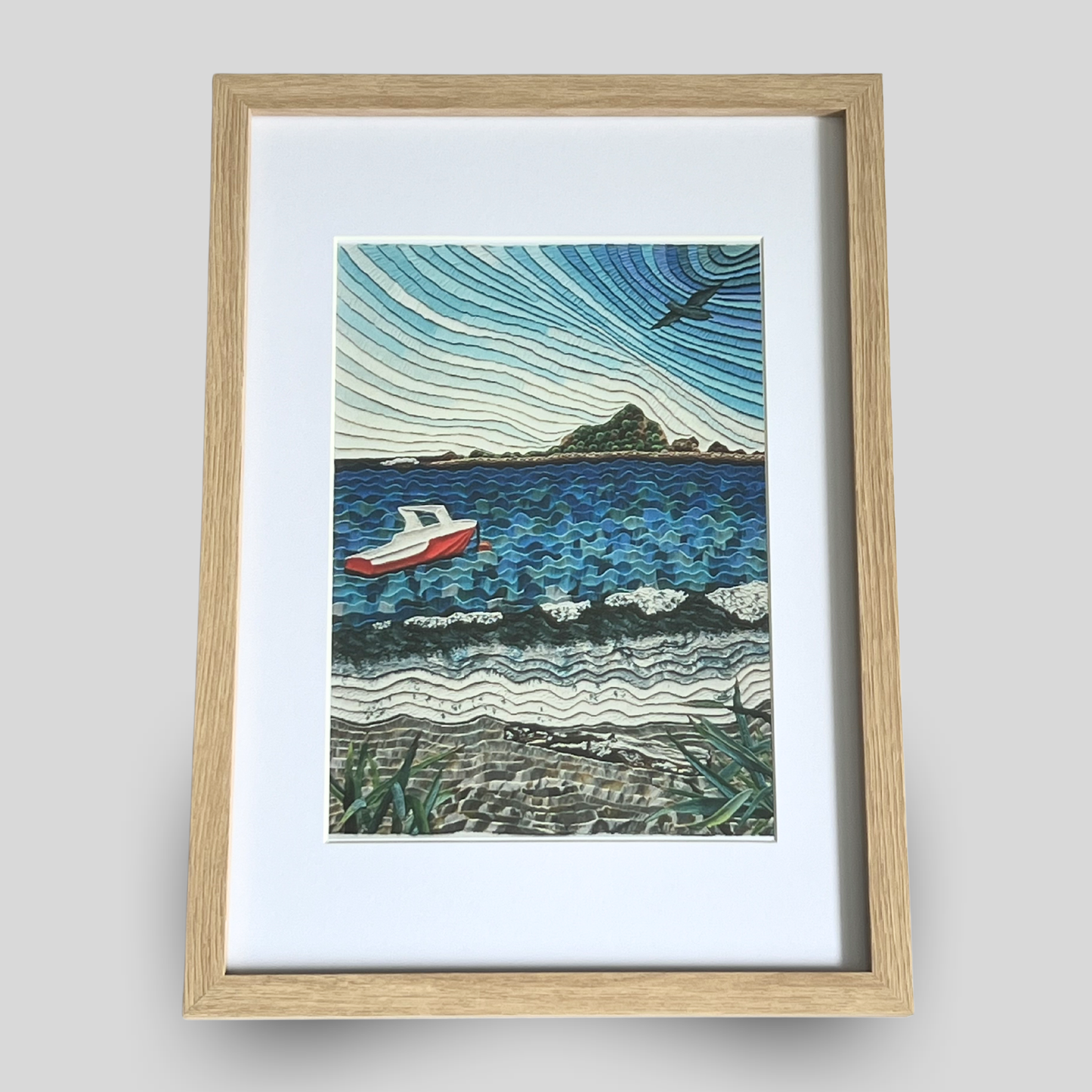 Island Bay Framed Clay Art Print
