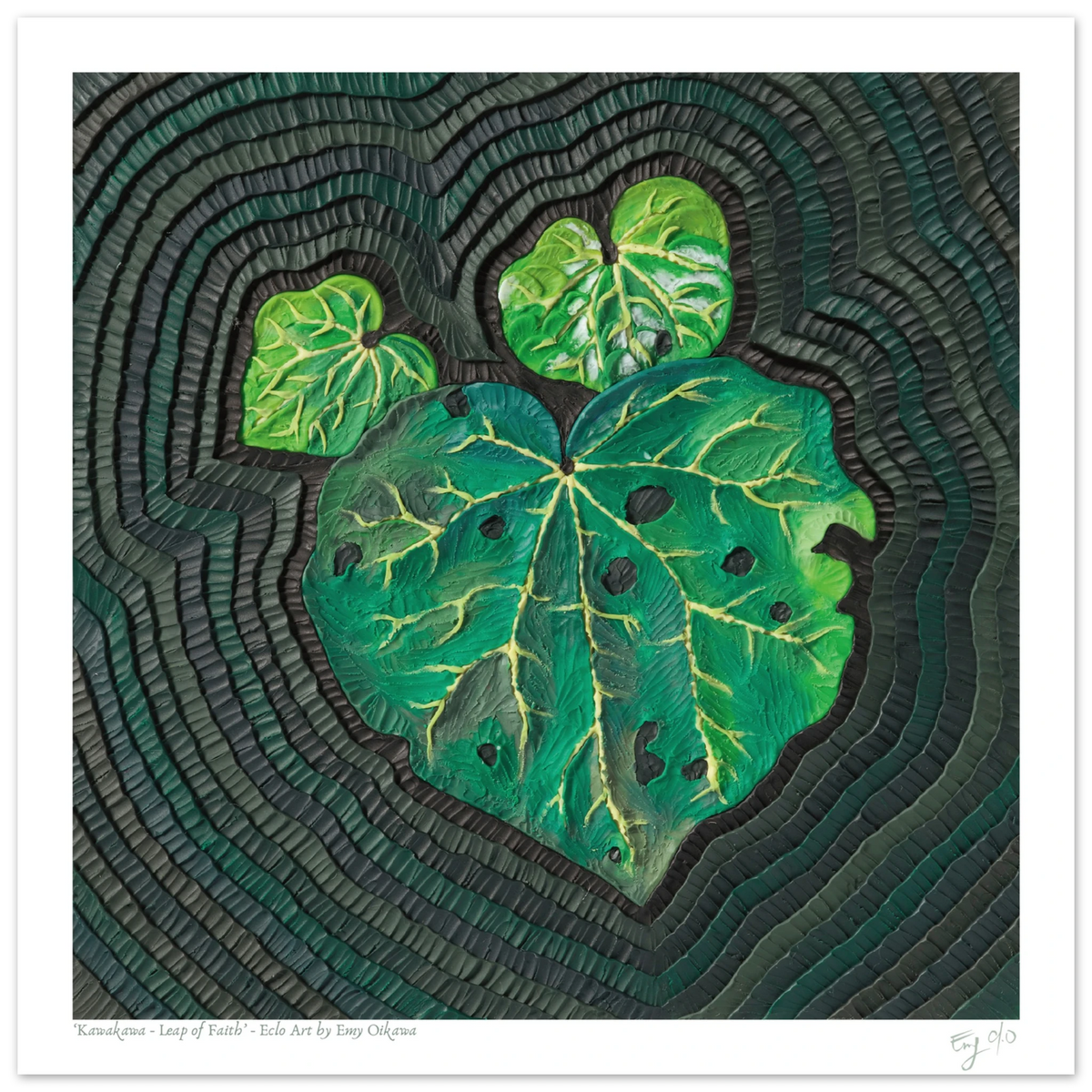 Kawakawa Leap of Faith New Zealand nature Art print by Emy Oikawa