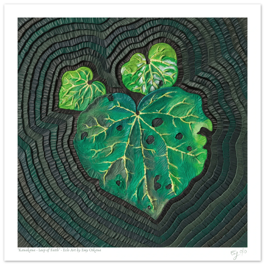 Kawakawa Leap of Faith New Zealand nature Art print by Emy Oikawa