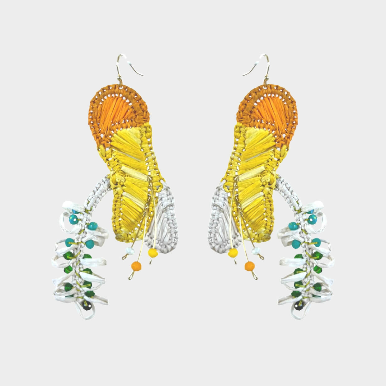 Kōwhai Flower Raffia Earrings