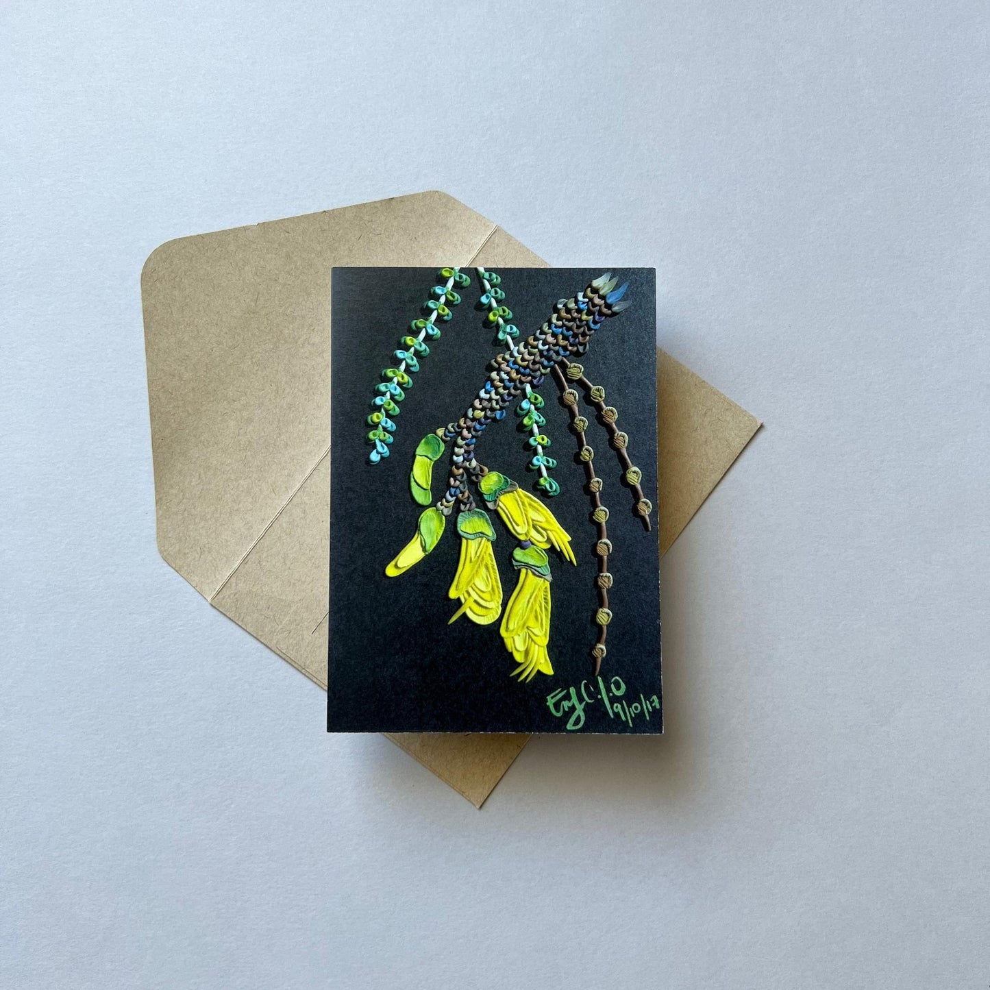 Kowhai Flower Reusable Greeting Card