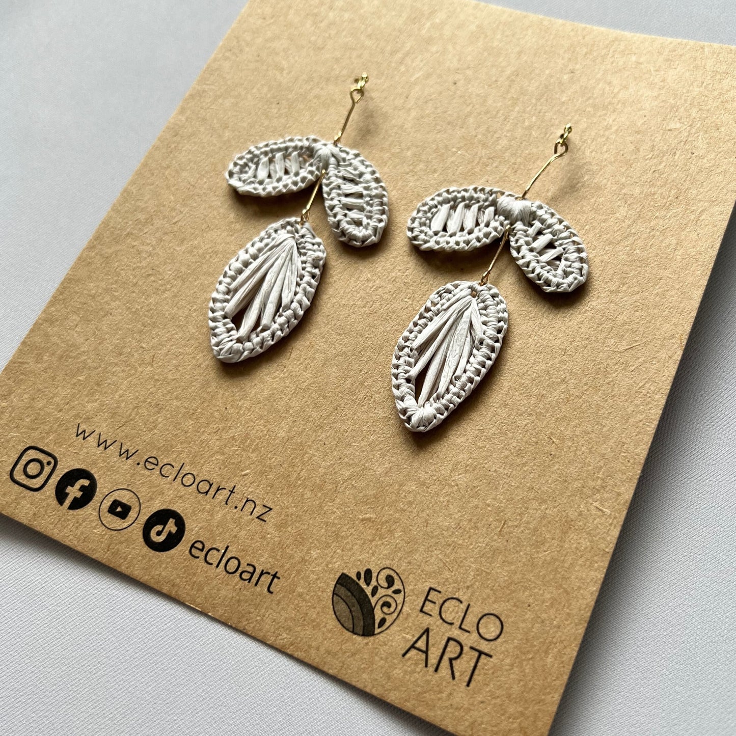 Seasons Leaves Raffia Earrings