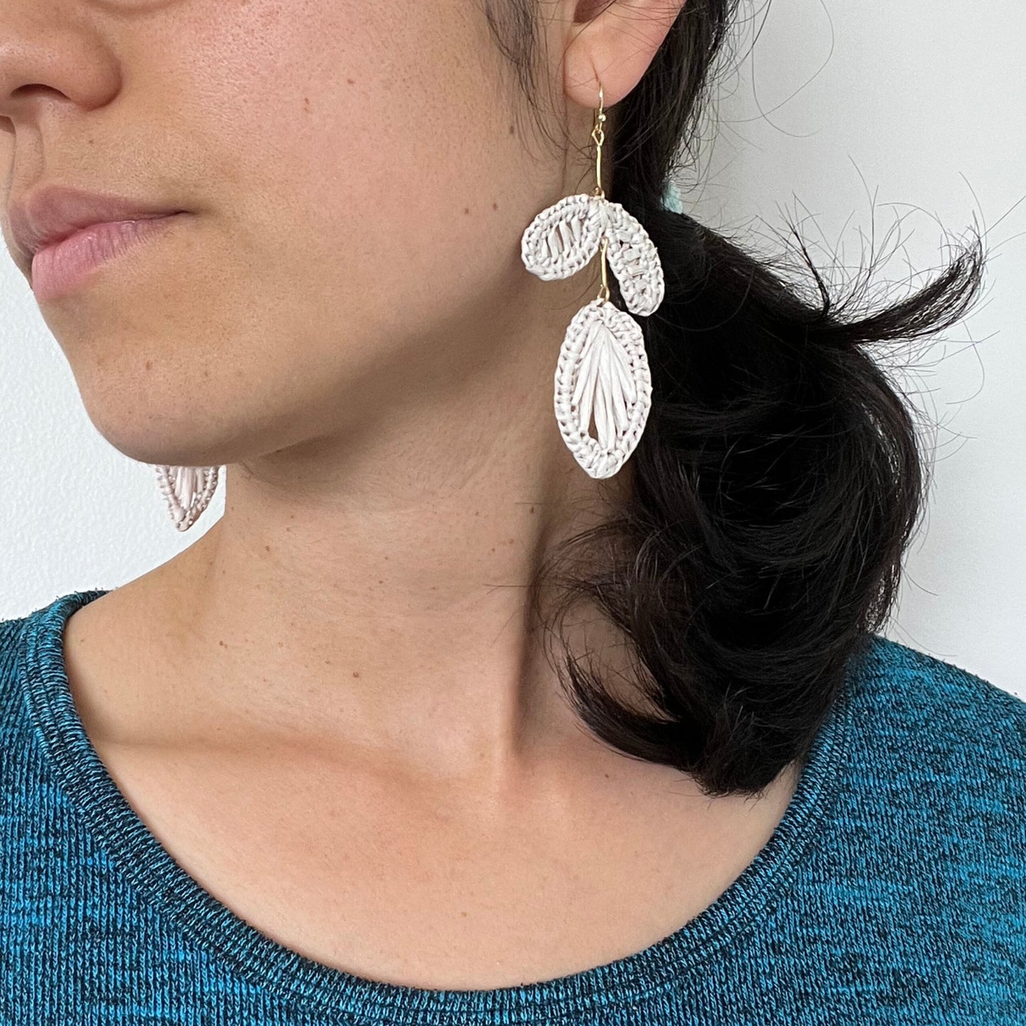 Seasons Leaves Raffia Earrings