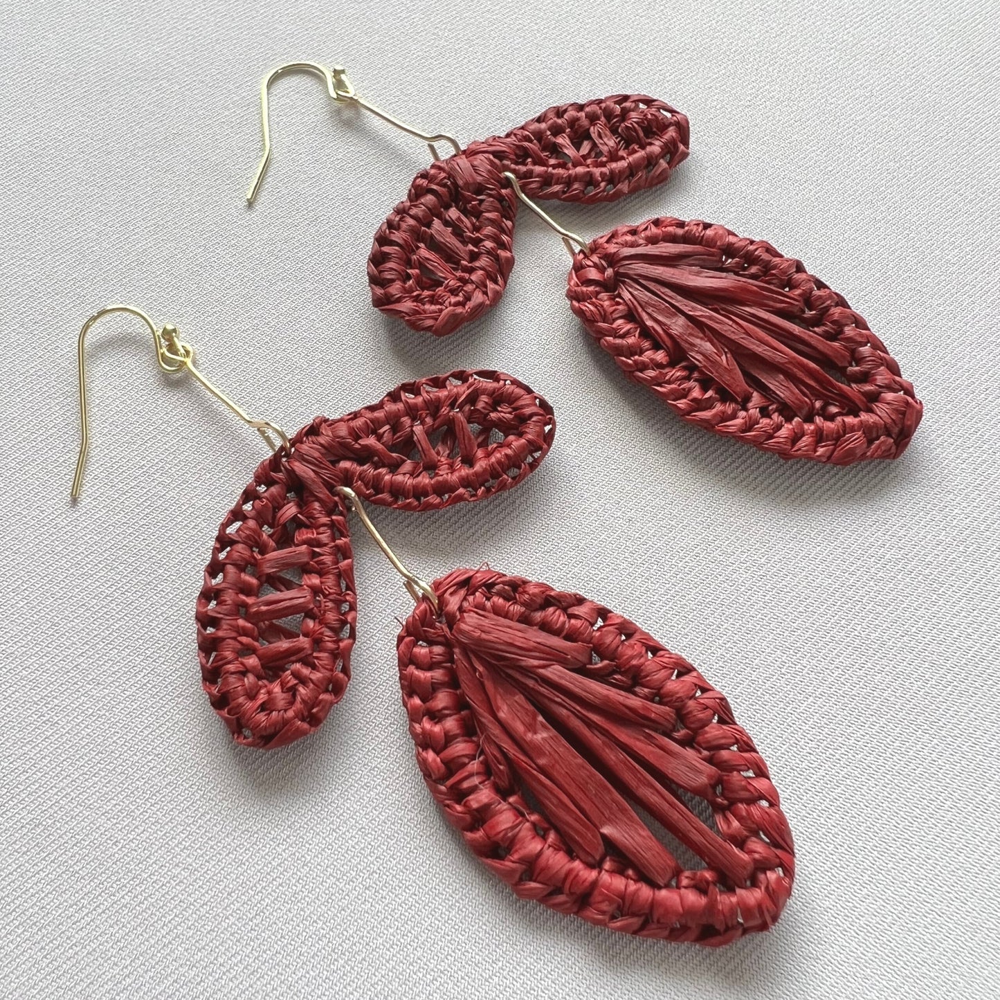 Seasons Leaves Raffia Earrings