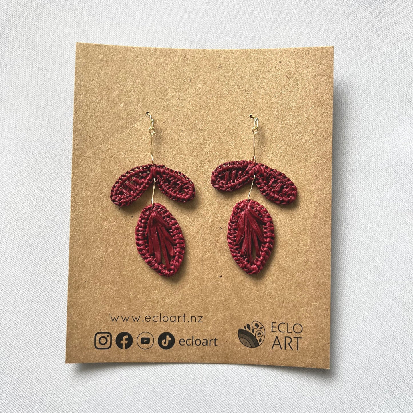 Seasons Leaves Raffia Earrings