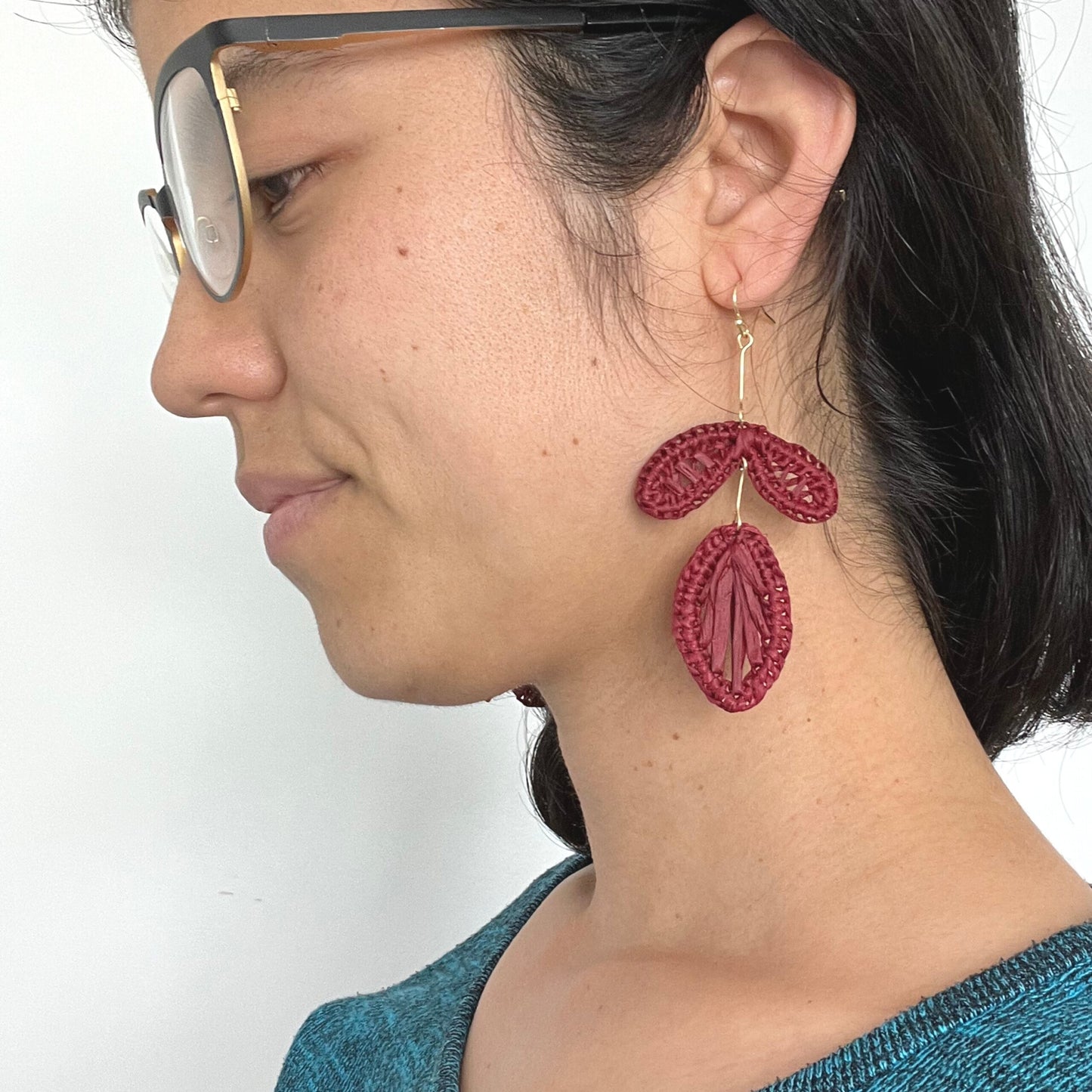 Seasons Leaves Raffia Earrings