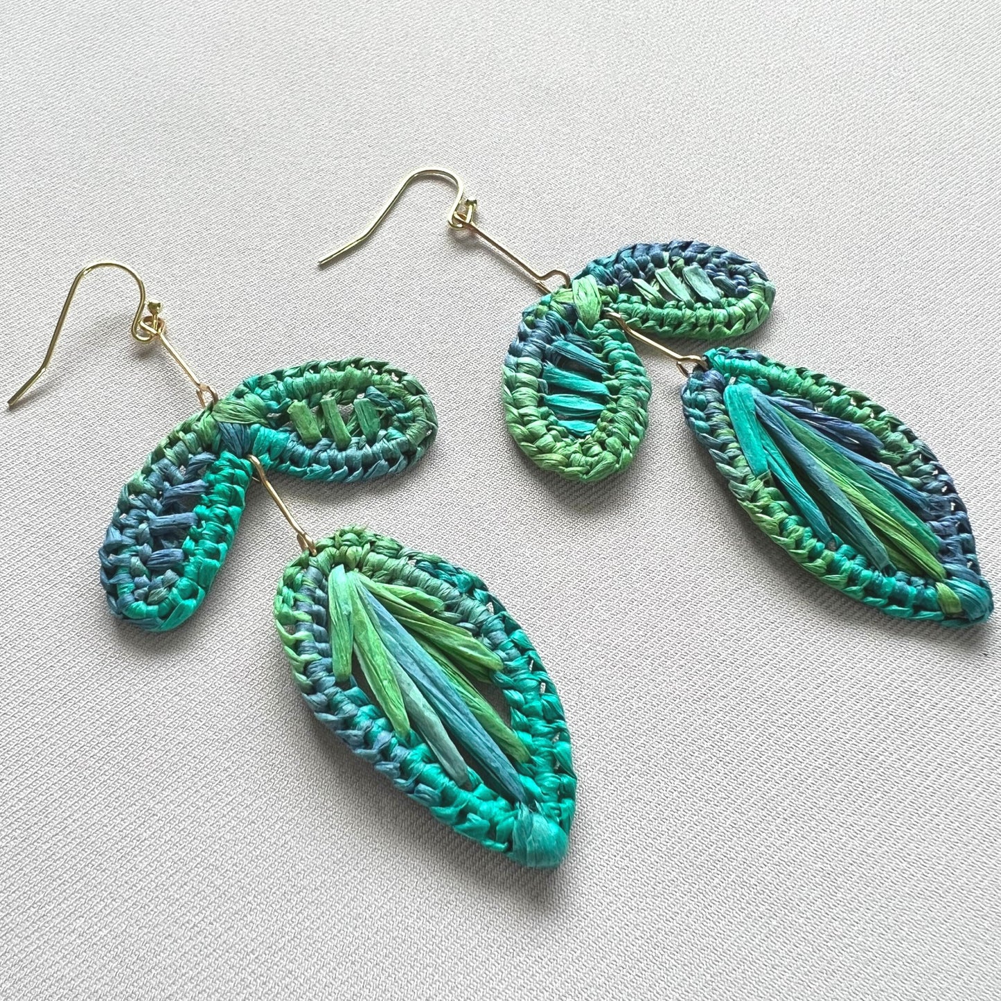 Seasons Leaves Raffia Earrings