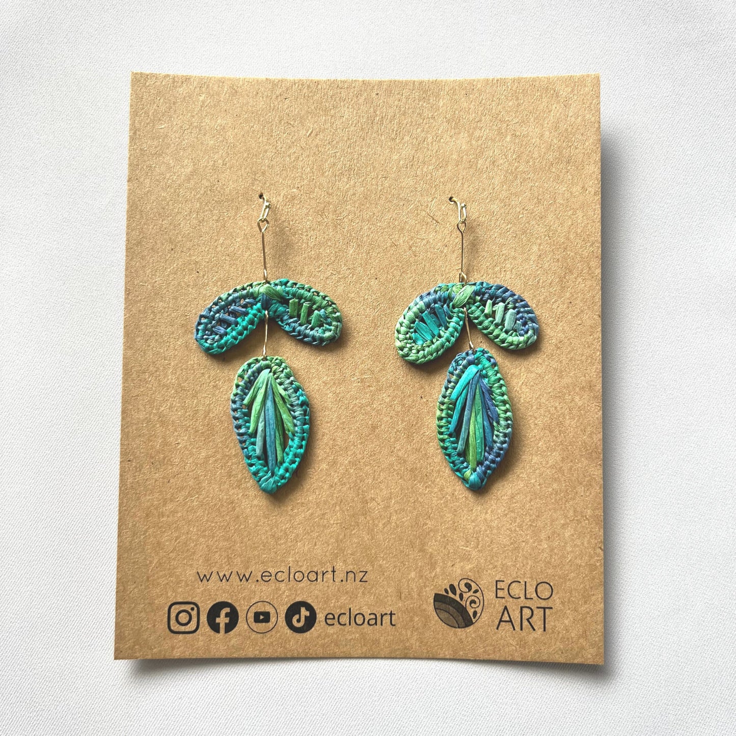 Seasons Leaves Raffia Earrings