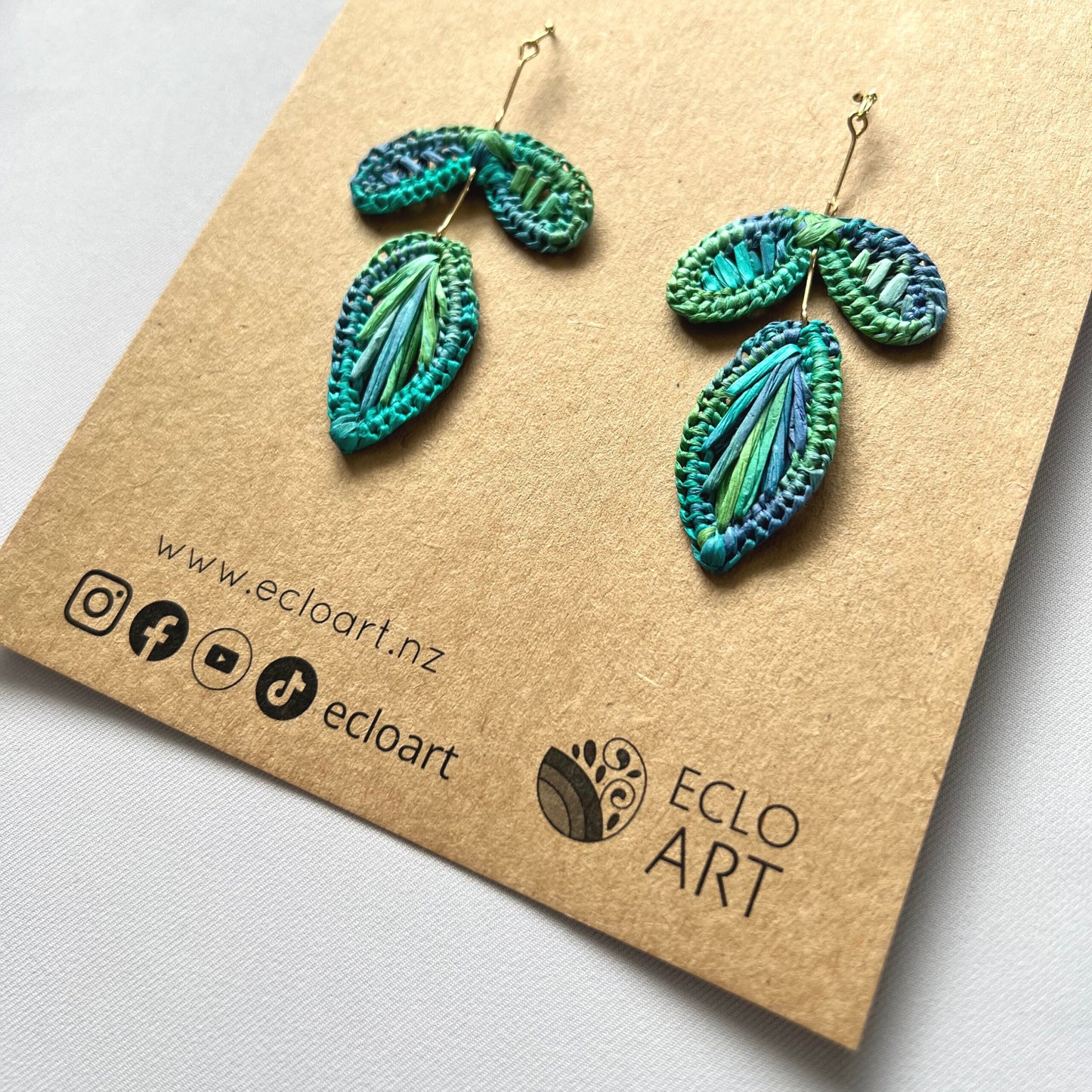 Seasons Leaves Raffia Earrings