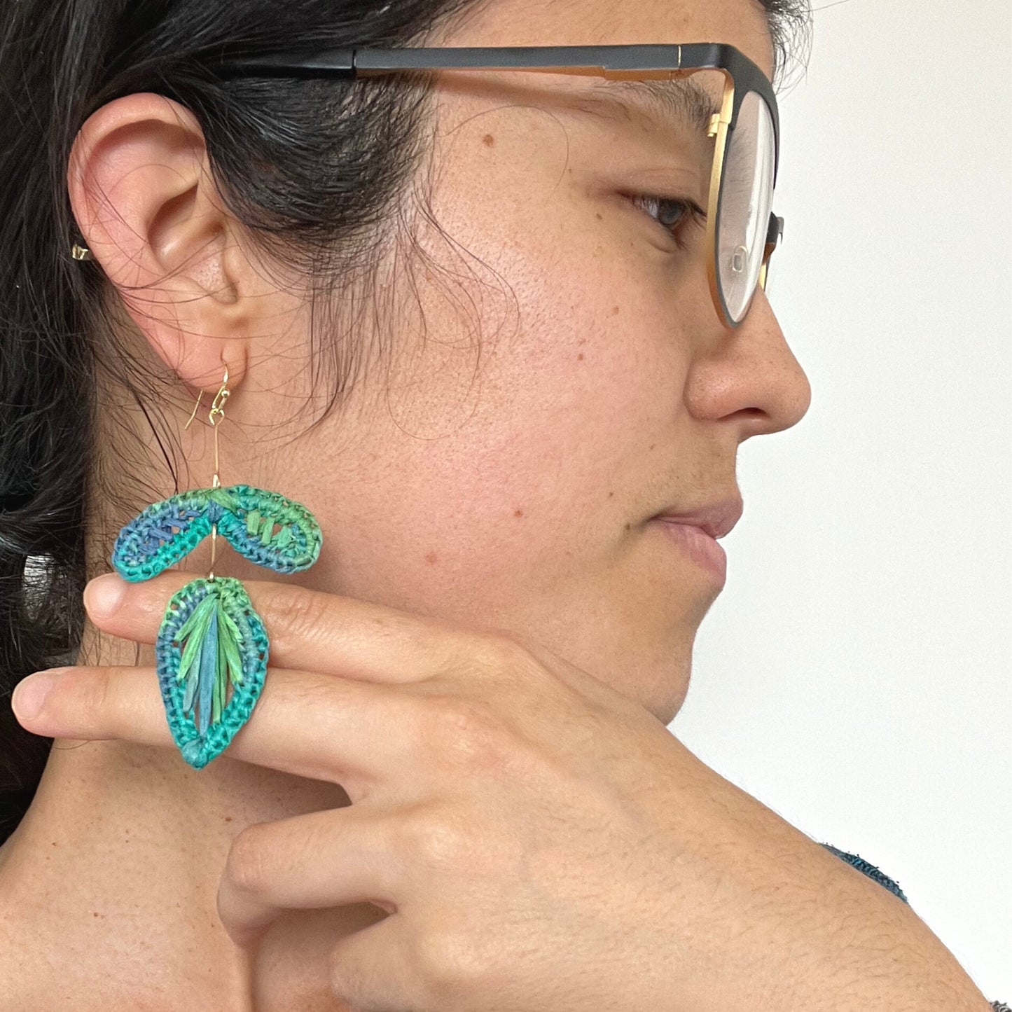 Seasons Leaves Raffia Earrings