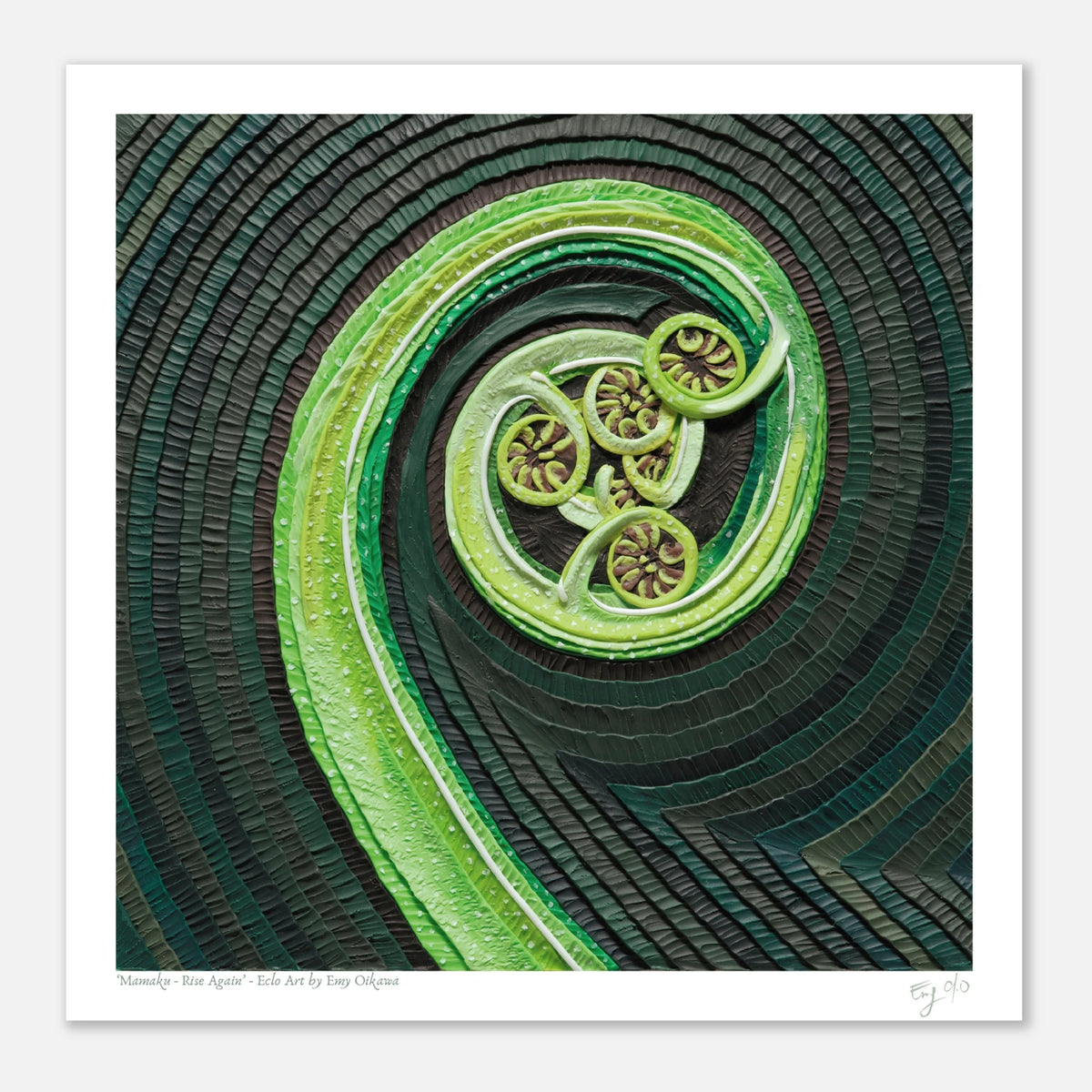 Mamaku Fern New Zealand nature art, plasticine art print by Emy Oikawa from Eclo Art