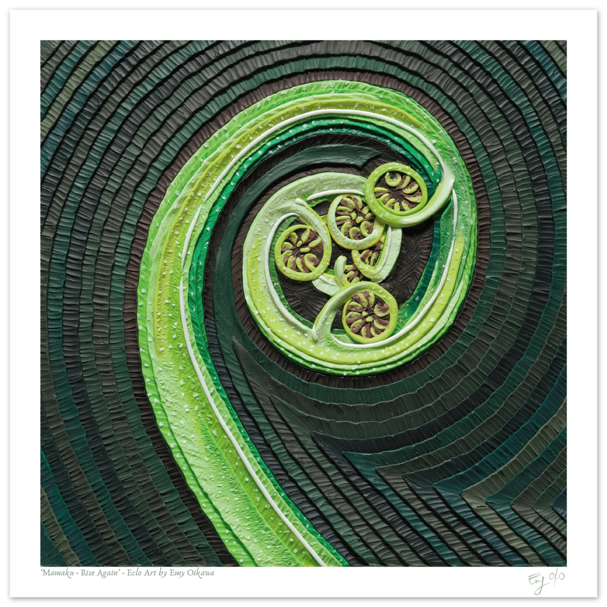 Mamaku New Zealand Fern plasticine art print by Emy Oikawa from Eclo Art
