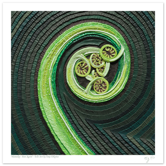Mamaku New Zealand Fern plasticine art print by Emy Oikawa from Eclo Art