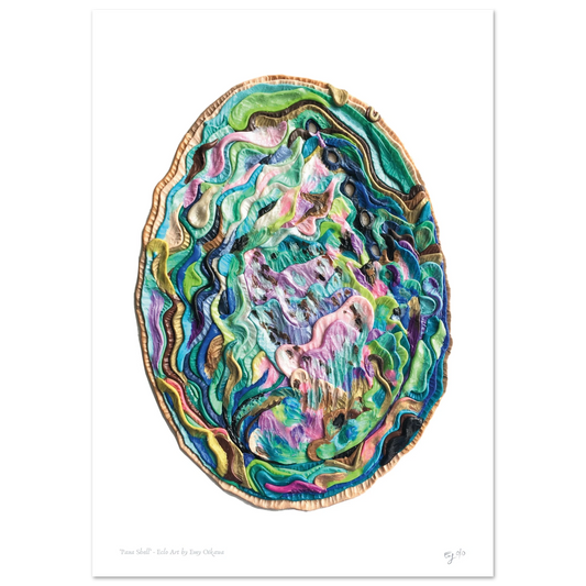 New Zealand Paua Shell or Avalon clay art Print by Emy Oikawa from Eclo Art.