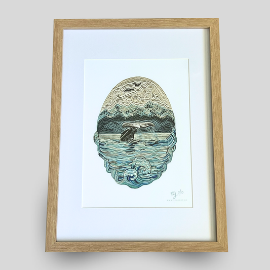 Ocean's Symphony Framed Clay Art Print