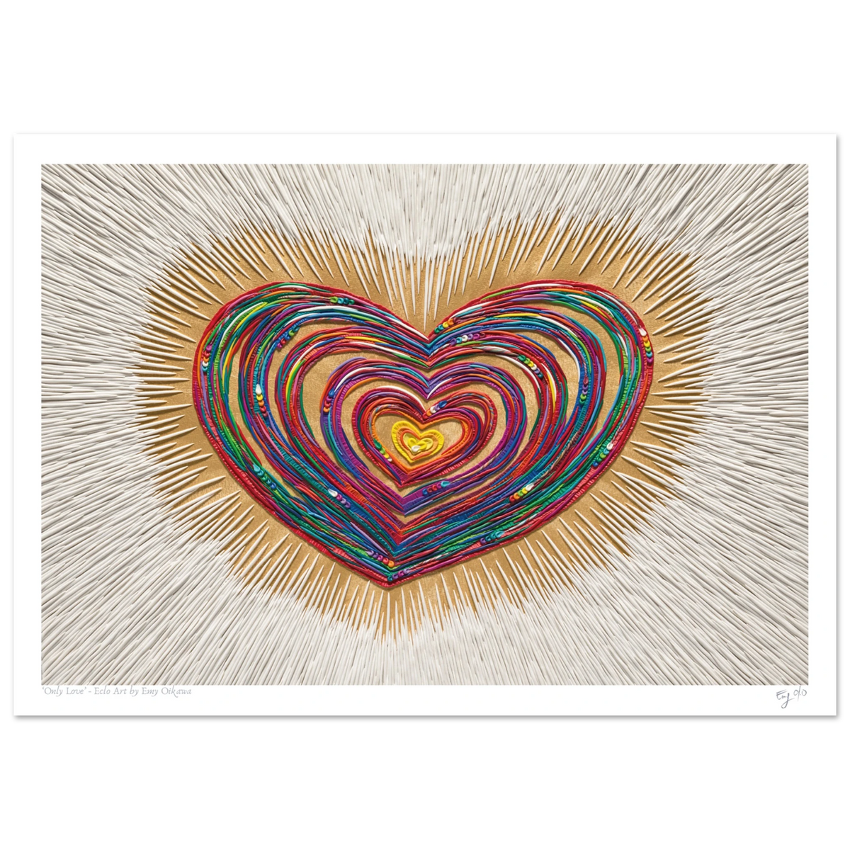 Only Love (Heart) Plasticine A3 Clay Art Print by New Zealand artist Emy Oikawa. 