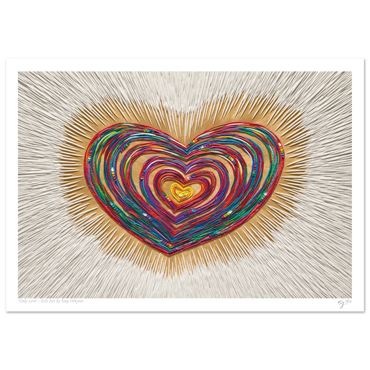 Only Love (Heart) Plasticine A3 Clay Art Print by New Zealand artist Emy Oikawa. 
