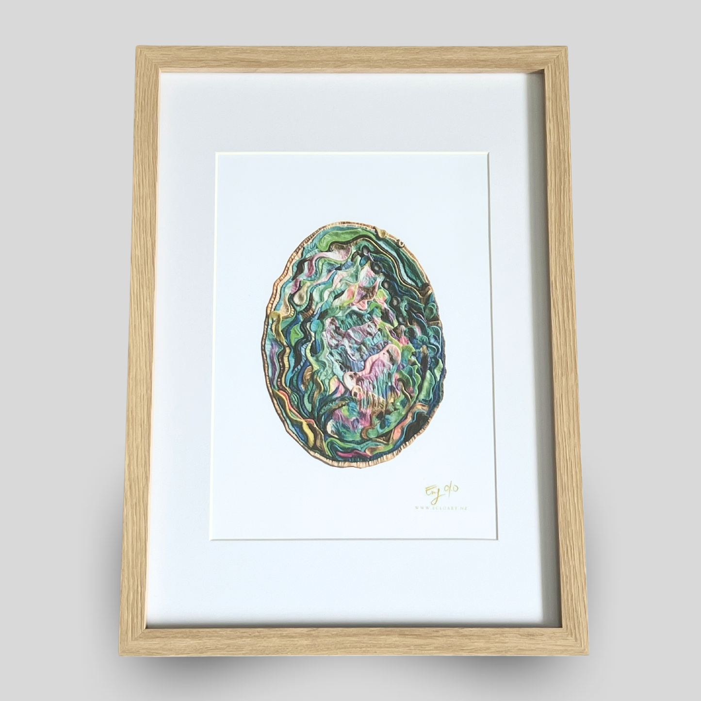 Paua Shell Framed Clay Art Print