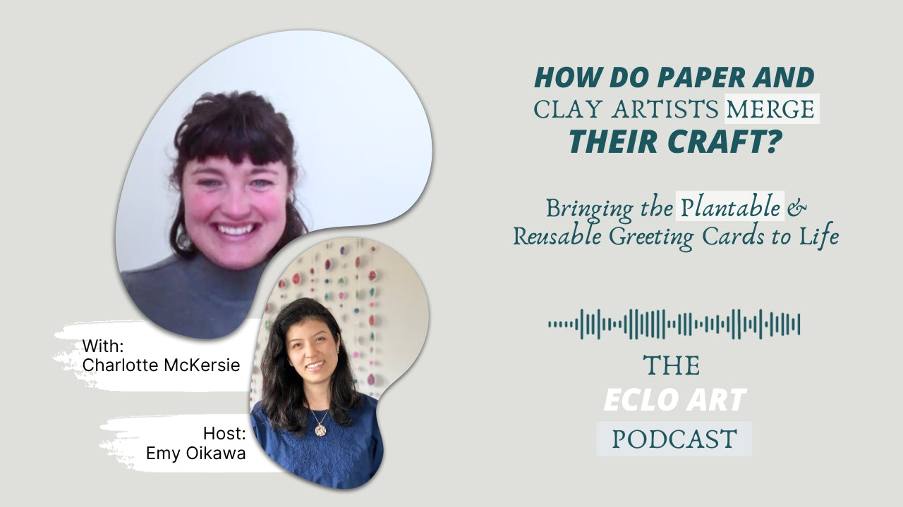Load video: Emy Oikawa the artist and founder of Eclo Art interview&#39;s Charlotte the paper artist from Zwartko as they both bring to life the Plantable and Reusable Greeting Cards.