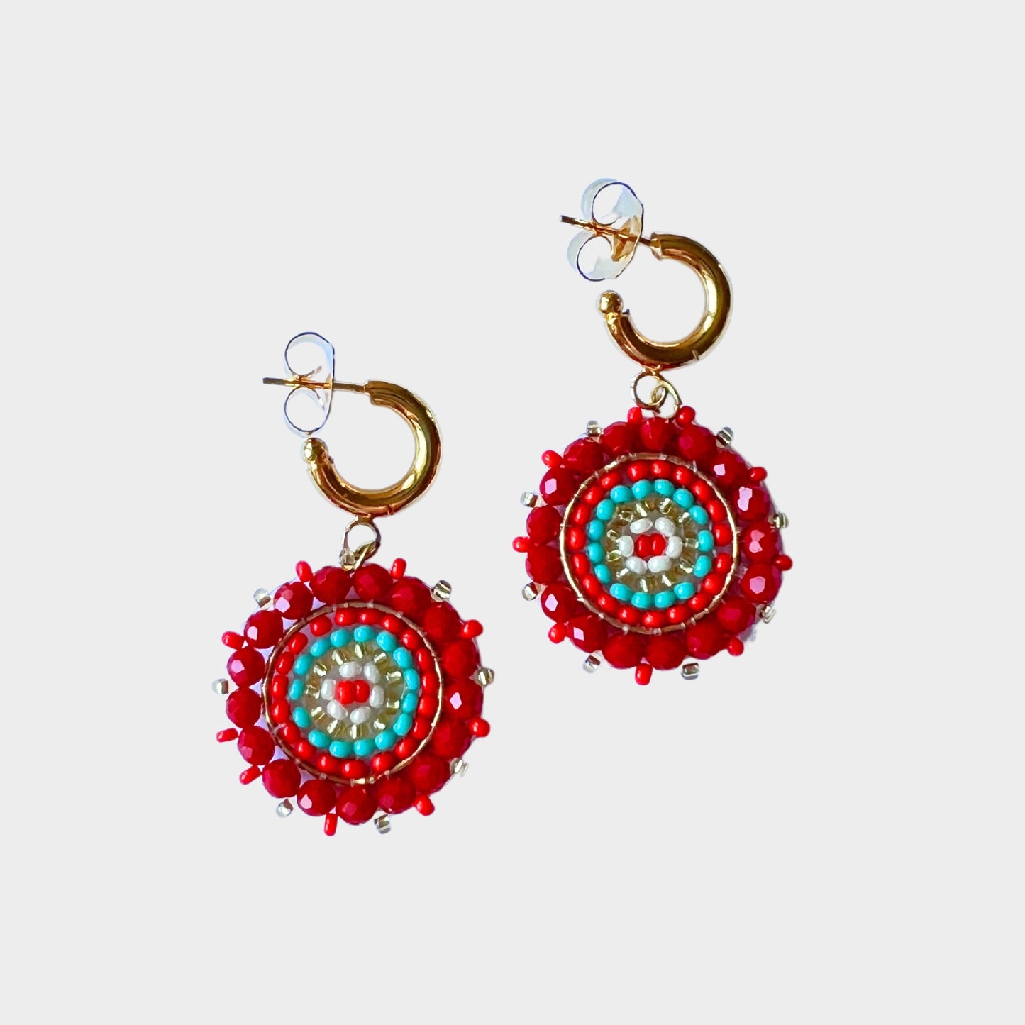 Red and Turquoise Earring
