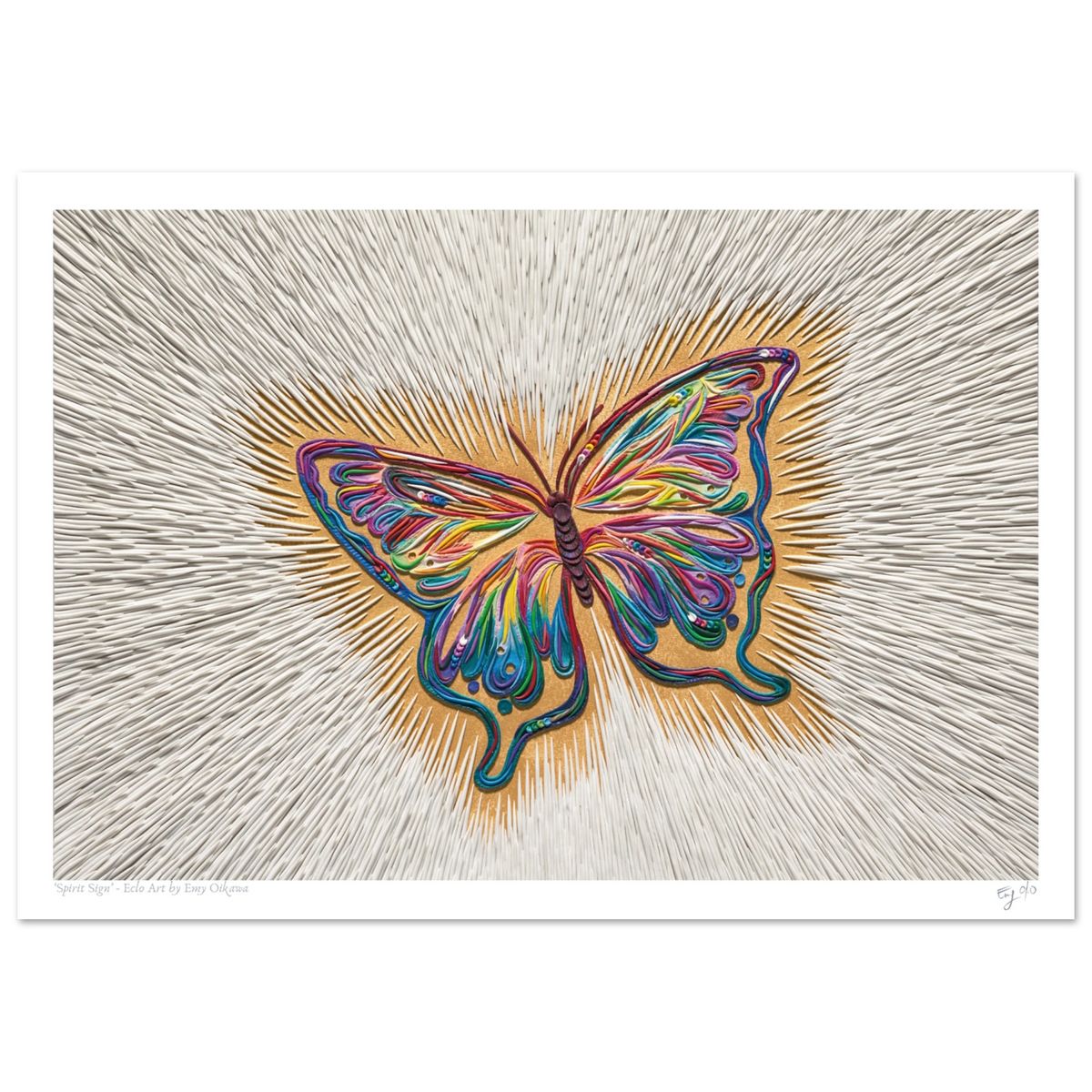 Spirit Sign (The Butterfly) A3 plasticine art print, by Emy Oikawa.