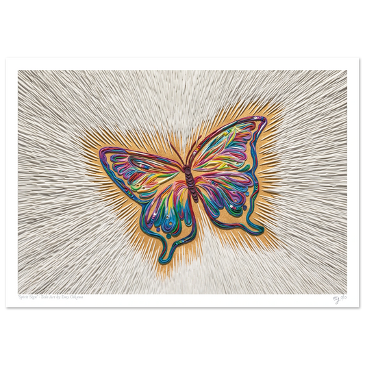 Spirit Sign (The Butterfly) A3 plasticine art print, by Emy Oikawa.