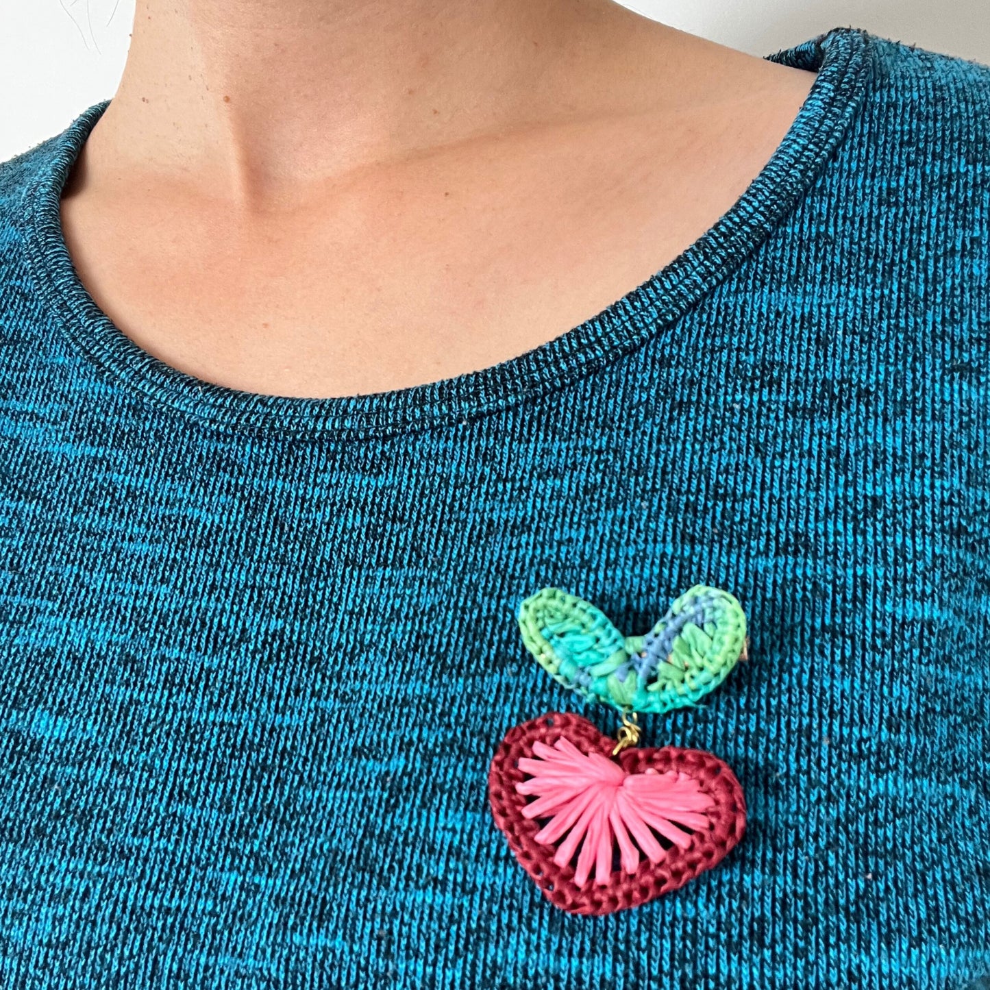 The Fruit Of Love Raffia Brooch