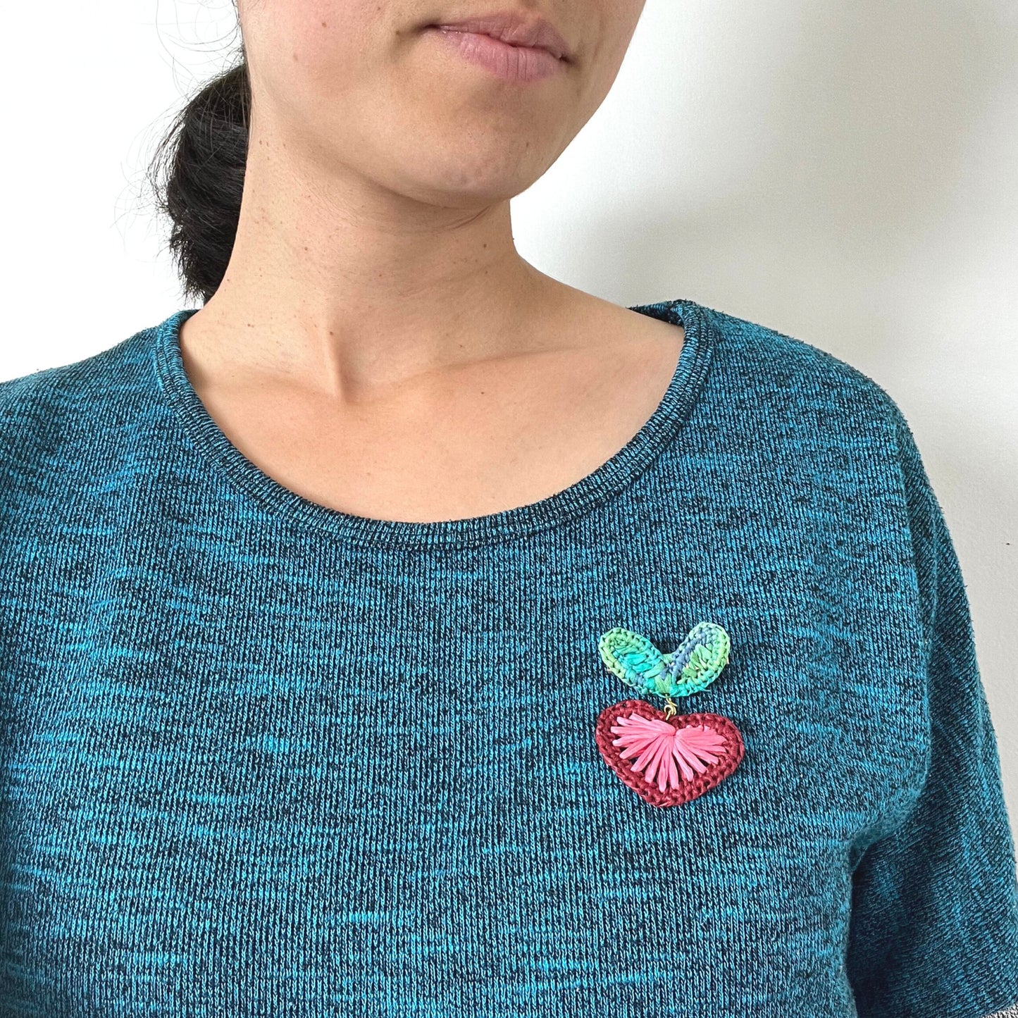 The Fruit Of Love Raffia Brooch