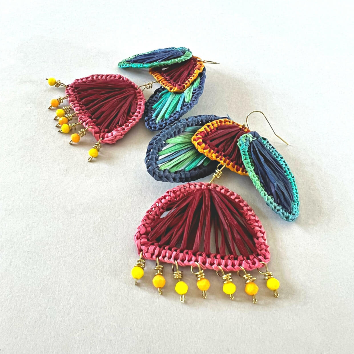 The Pohutukawa Flower Raffia Earrings