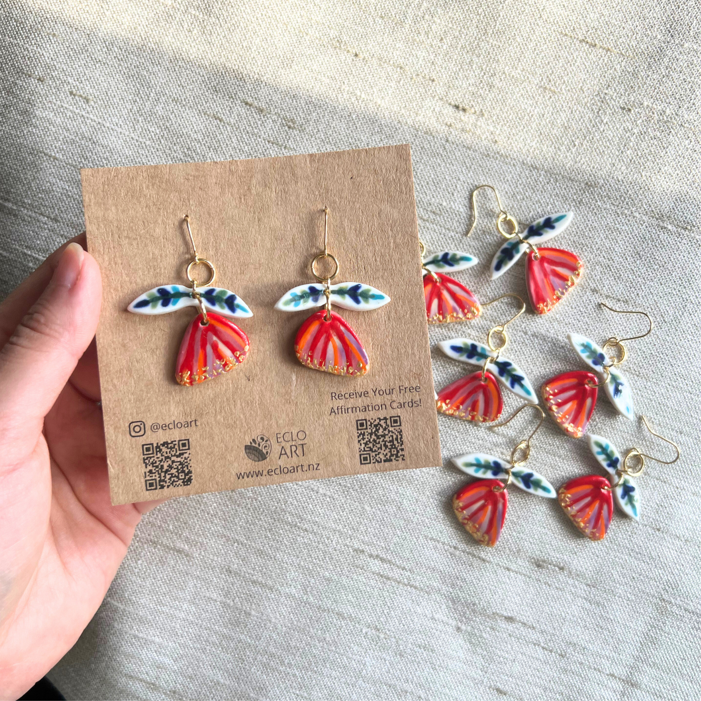 The Pohutukawa Spark of Life Earrings
