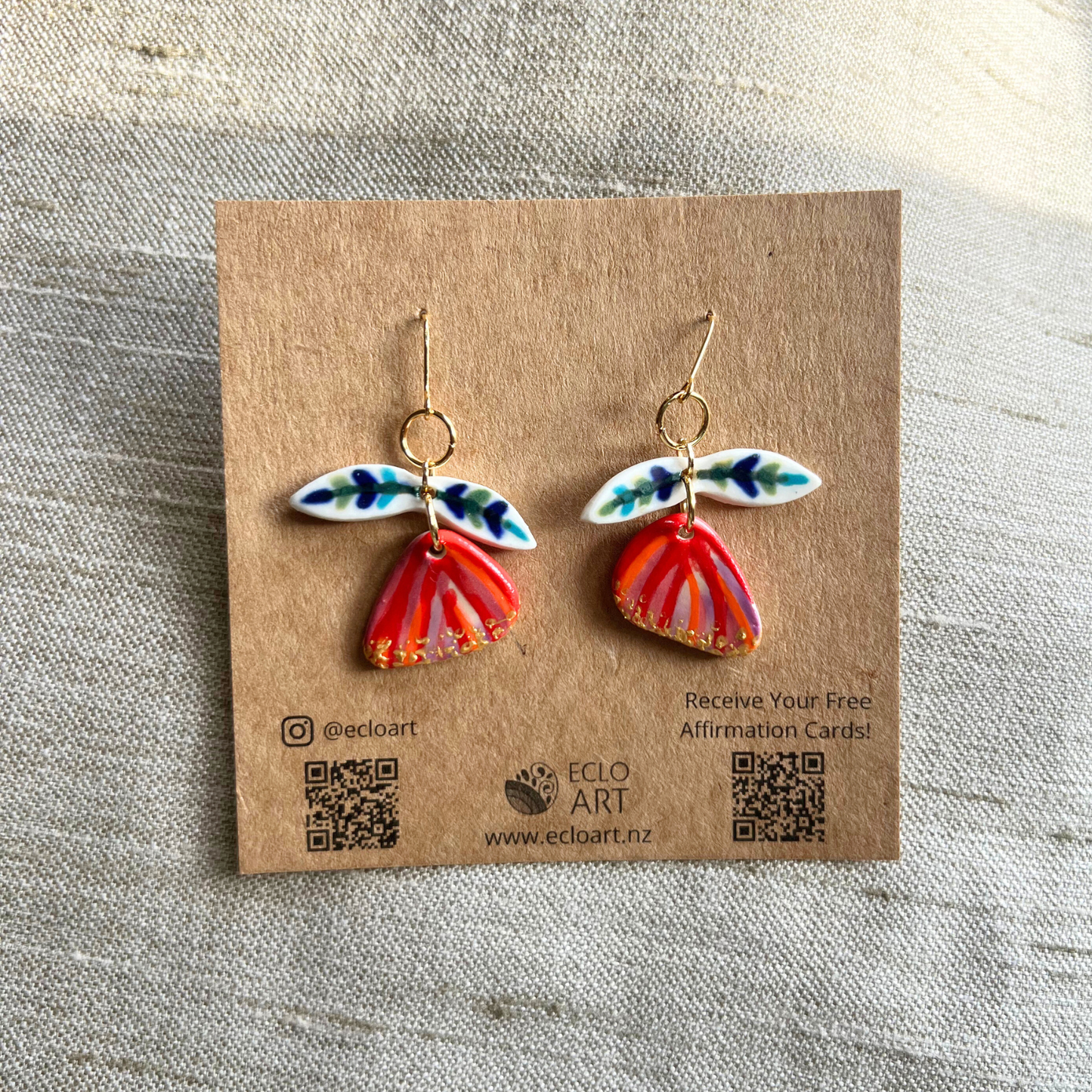 The Pohutukawa Spark of Life Earrings
