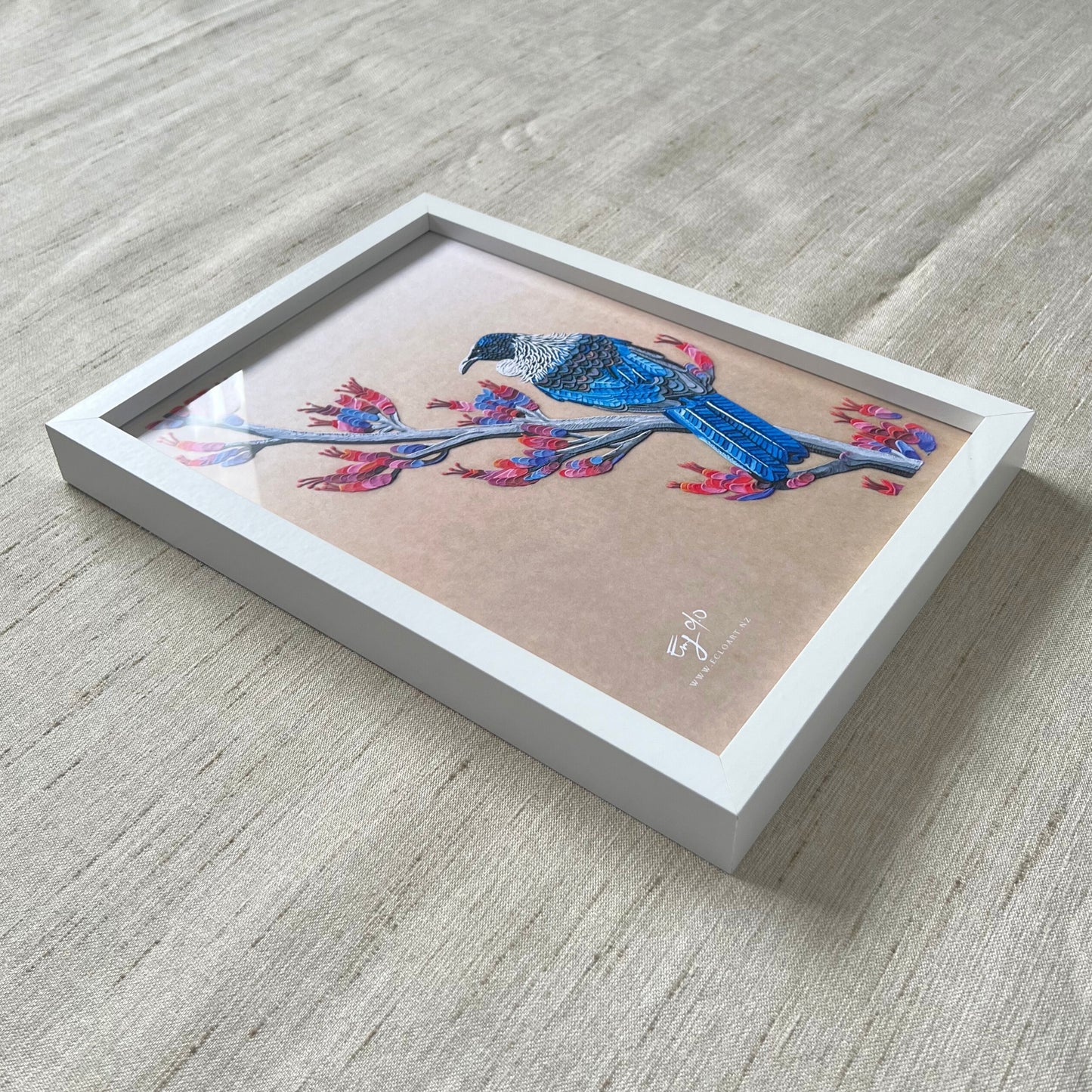 Tui Bird Framed Print (White)