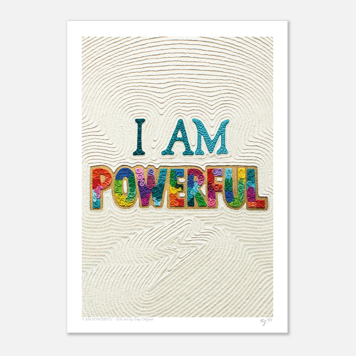  I AM POWERFUL Plasticine Clay Art by New Zealand clay artist Emy Oikawa, Positive art for everyone!